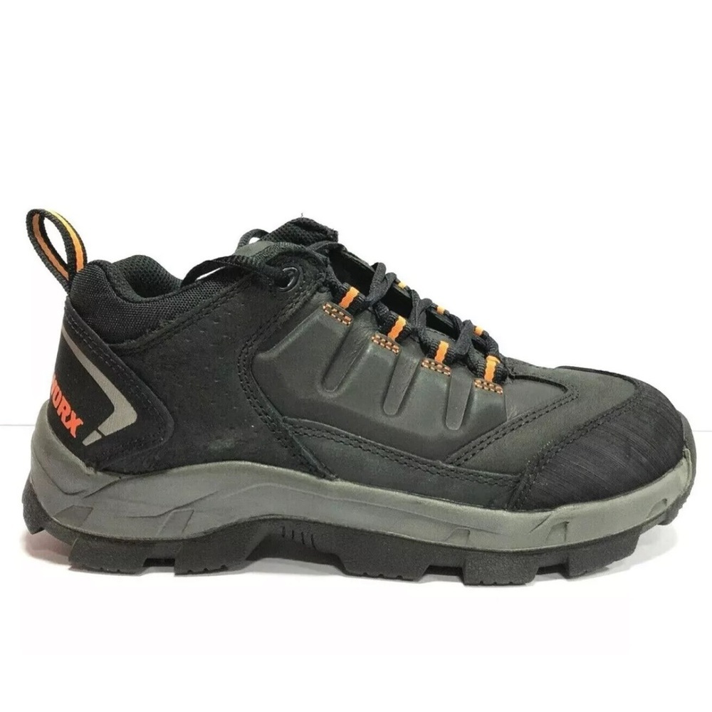 Worx Women’s Cobalt Black Leather Steel Toe Sneakers, Size 8.5 M.